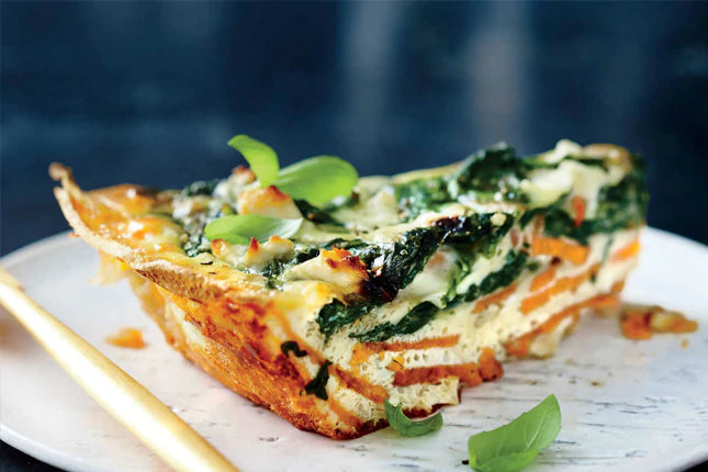 One-pan sweet potato, spinach & feta frittata
