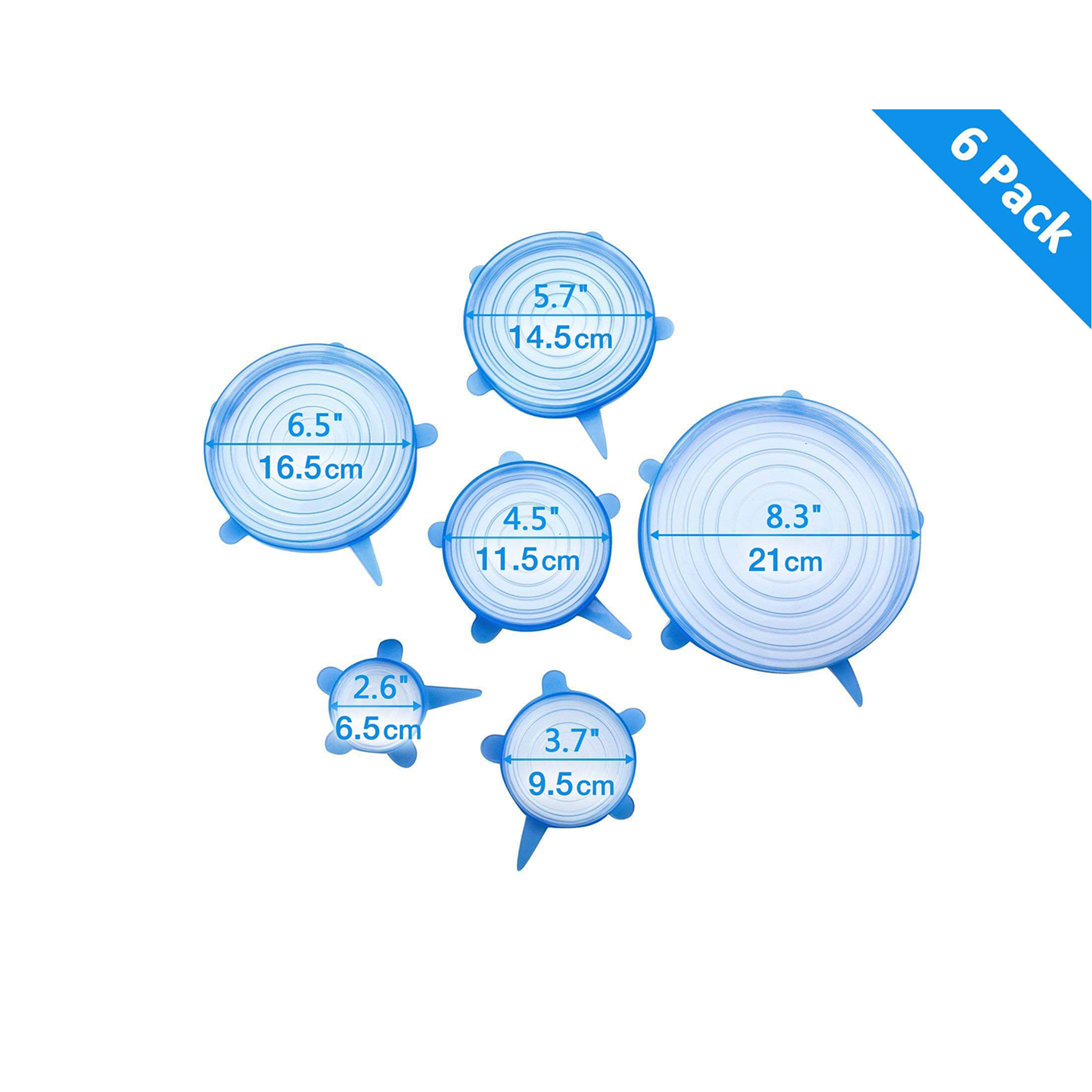 Silicone Food Lids - 6-Pack