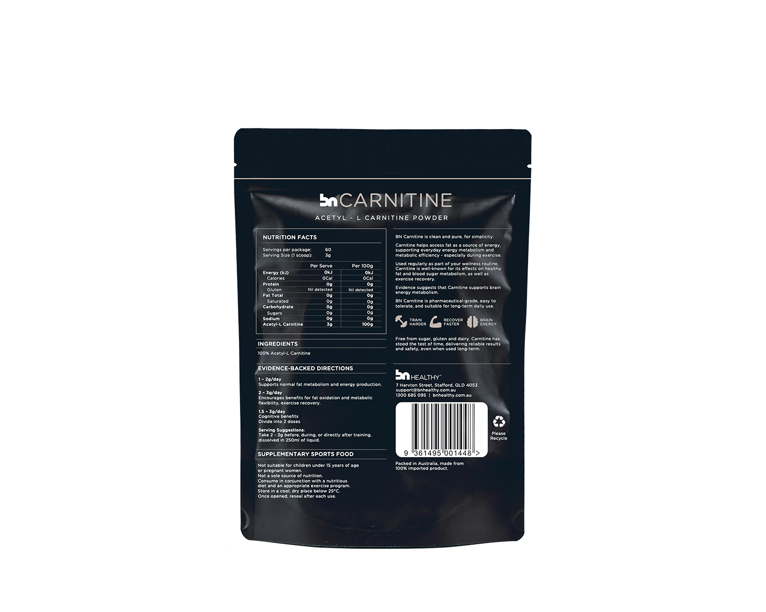BN Carnitine - 100% Pure Acetyl L-Carnitine Powder