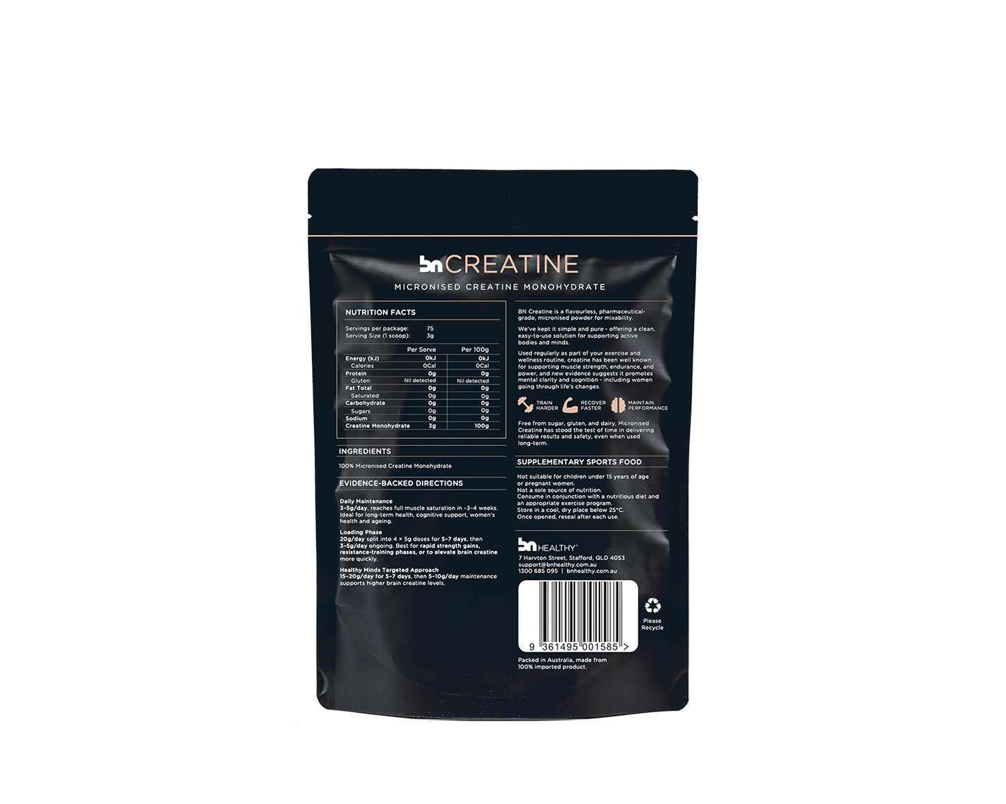 BN Creatine Monohydrate - 100% Micronised Powder