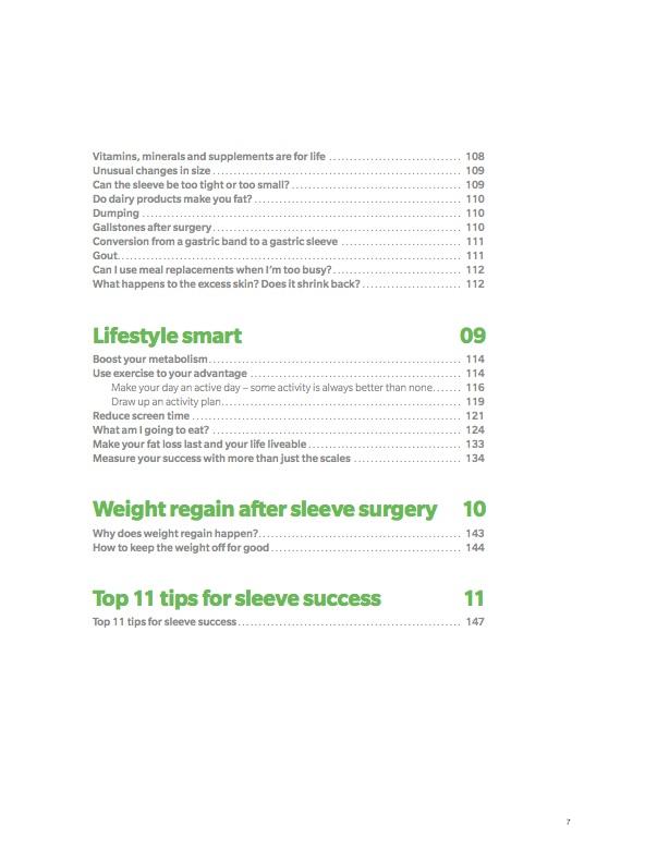The Gastric Sleeve Guide Table of Contents Page 7